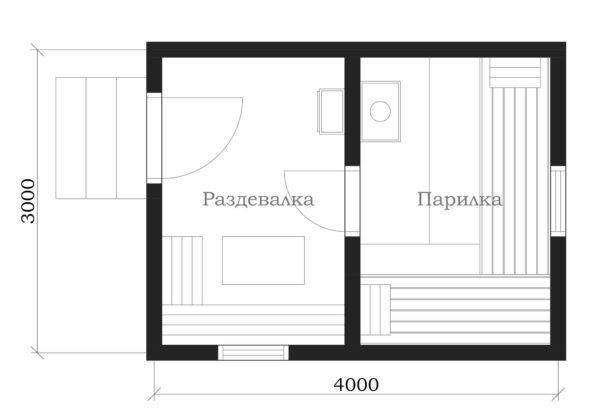 Баня из сухого мини-бруса «Домовенок» 3х4м 12м²| Ключ 585 - производим и строим надежные и практичные дома под ключ